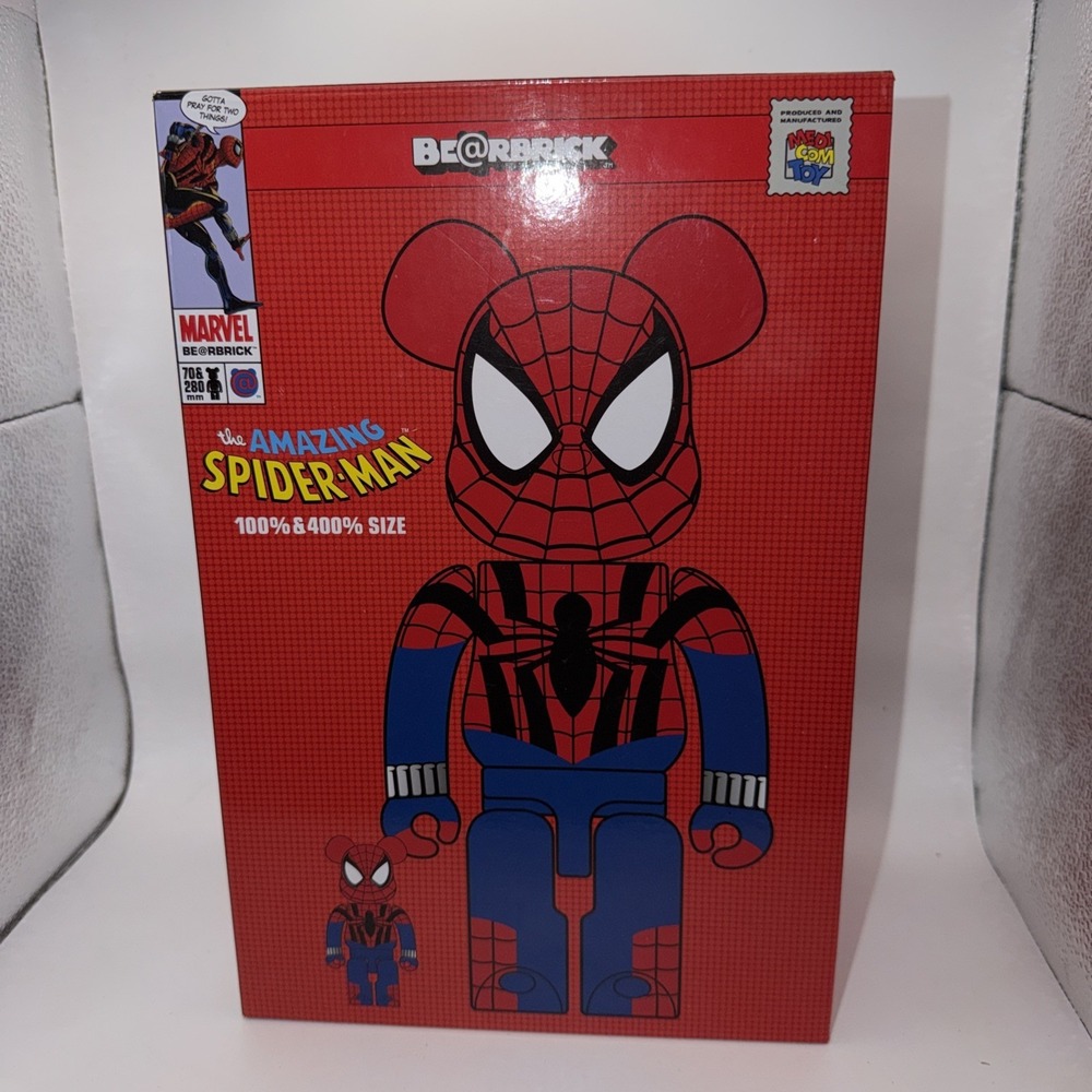 MEDICOM TOY  BE@RBRICK SPIDER-MAN spiderman BEN REILLY 400% & 100% set Open Box